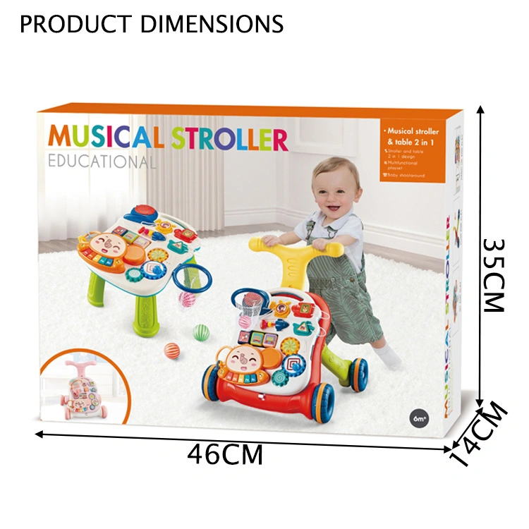 New High-End Quality Baby Walker for Simple Toy Kids Babies Toddler Girl Musical Strollers Pram Helper Roller Car with Music Baby Toys