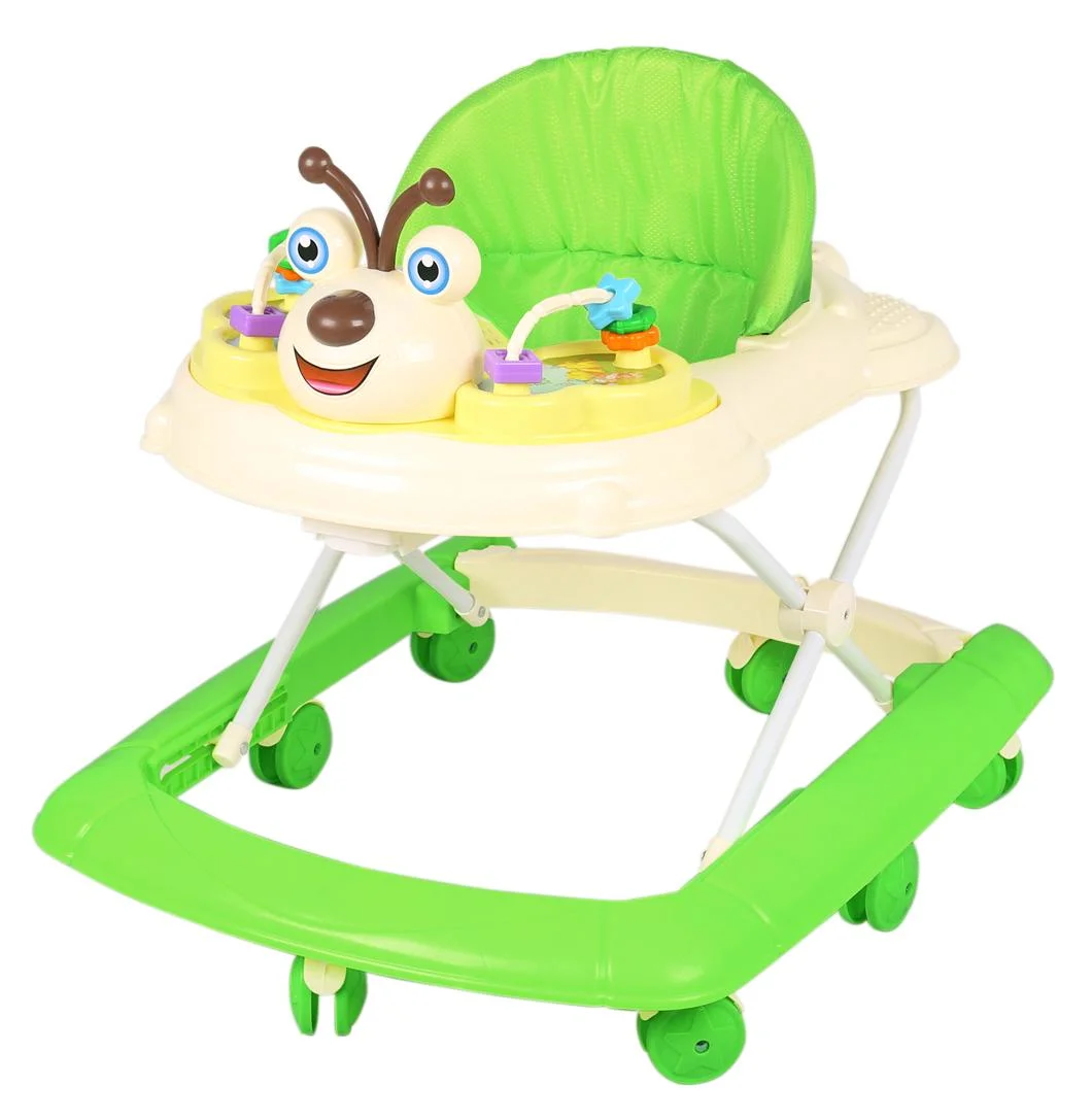 Cartoon Baby Walker Adjustable Foldable Baby Toy Cart with Music Walker