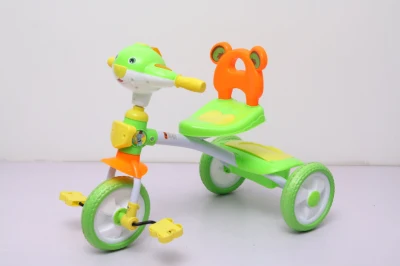 Conception de tête de dessin animé de tricycle d'enfants en plastique pour les enfants