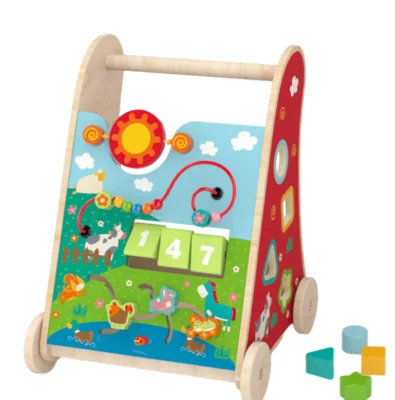 Jouets pour enfants en bois Push and Pull Learning Walker Jouet d'activité pour enfants Centre d'activités multiples Jouets pour bébés