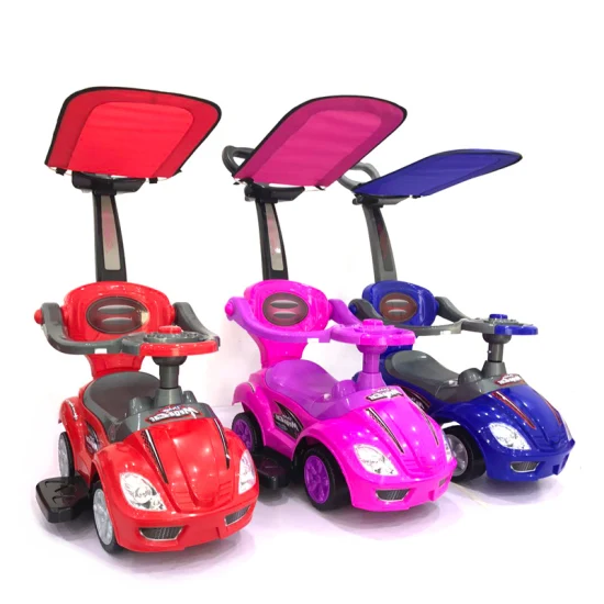 Hebei Factory Plastique Bébé Pousser Voitures pour Enfants Bébé Tour sur Pousser Magique Swing Cars 3 en 1 Deluxe Mega Voiture avec Corne Musique