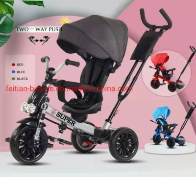 Hot Sale 4-en-1 Baby Tricycle Children' S Tricycle avec siège pliable et rotatif/Kid Toys meilleur tricycle pour bébés